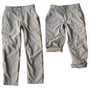 REI Men Pants Size 32x30 32 Convertible Hiking Khaki Cargo Snap Up Leg Quick Dry